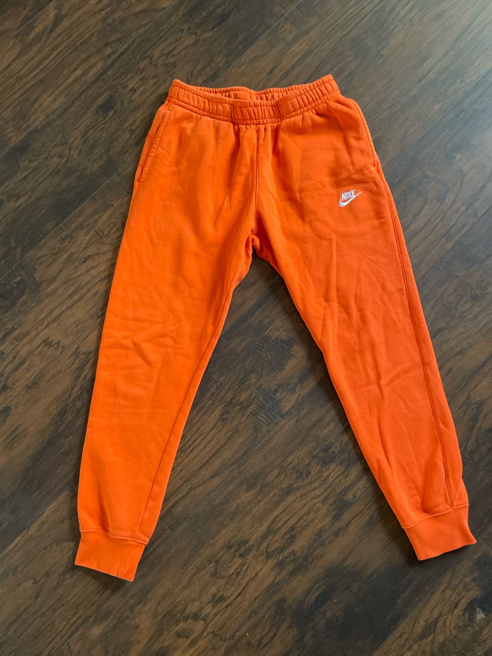 Nike Bright Orange Joggers with White Swoosh